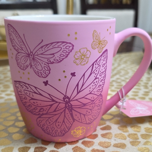 Seeds & Sunshine Other - ⭐️Seeds & Sunshine Pink Butterfly Mug, NWT